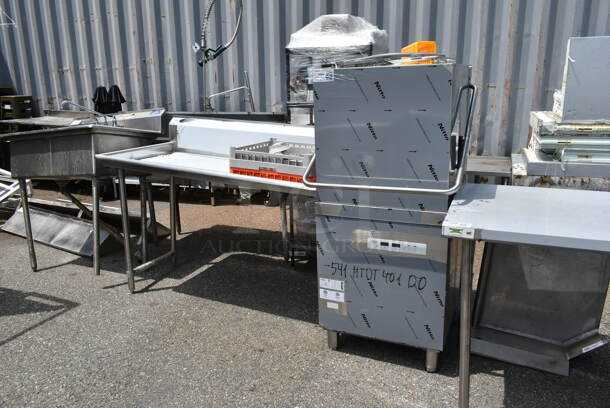 BRAND NEW SCRATCH AND DENT! 2023 Main Street Equipment 541HTDT401 Stainless Steel Straight Pass Through Single Rack High-Temperature Dishwasher with Booster Heater and Regency Left Side Clean Side Dishwasher Table. 208-240 Volts, 1 Phase. - Image 12 of 12