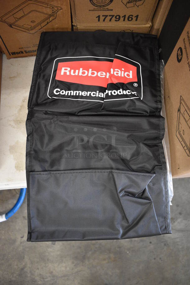 ALL ONE MONEY! Lot of 12 BRAND NEW IN BOX! Rubbermaid FG617800BLA Black Literature Holder Cart Bags. 10.5x29 - Image 2 of 5