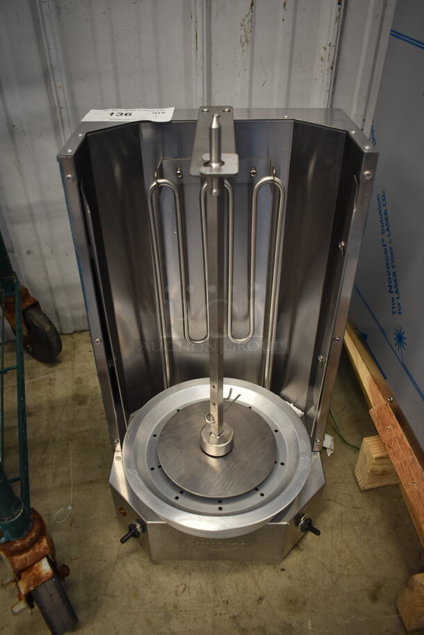 BRAND NEW SCRATCH AND DENT! Avantco 177VBE101A Stainless Steel Commercial Countertop Electric Powered 20 lb. Vertical Broiler. 120 Volts, 1 Phase. Tested and Working! - Image 1 of 8