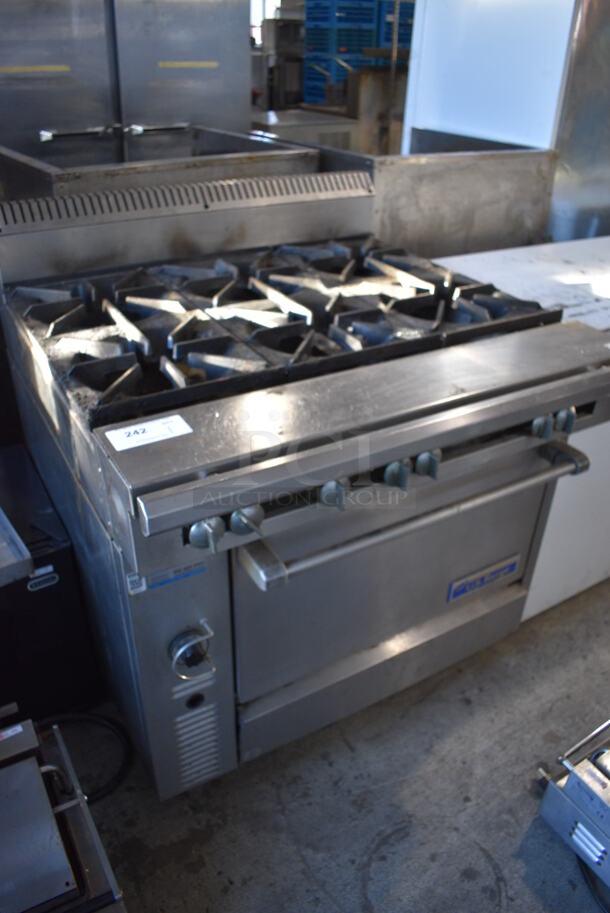US Range C836-6 Stainless Steel Commercial Natural Gas Powered 6 Burner Range w/ Oven. Missing Burners. 36x39x41 - Image 9 of 9