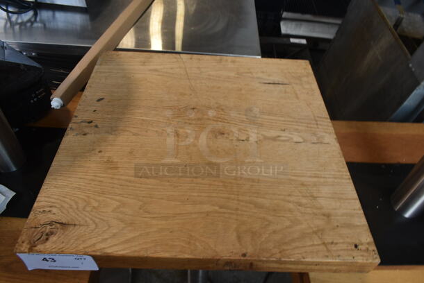 Wooden Butcher Block Bar Height Table on Chrome Finish Metal Table Base. Stock Picture - Cosmetic Condition May Vary. - Image 2 of 3