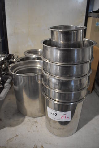 ALL ONE MONEY! Lot of 21 Various Cylindrical Drop In Bins. Includes 9x9x10