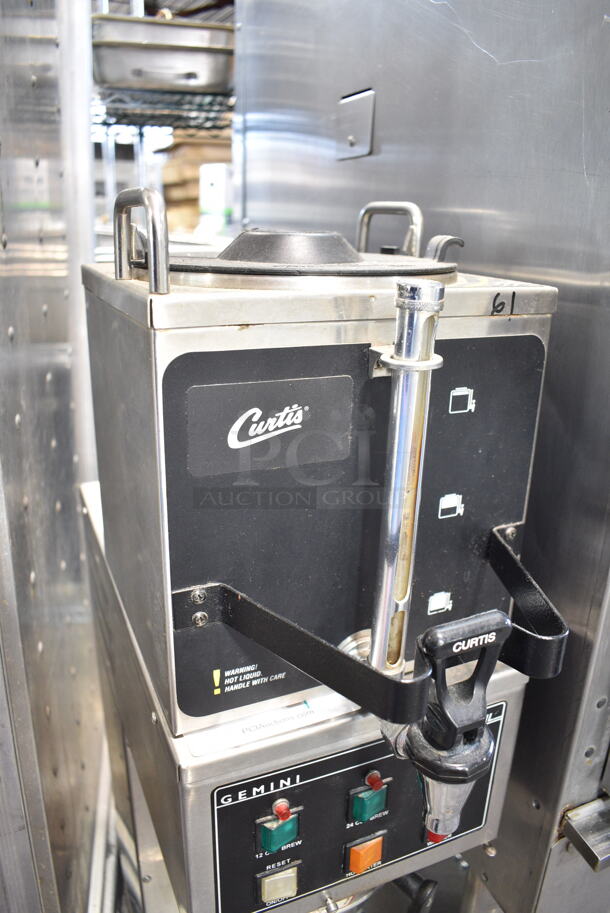 Curtis SCGEM-300 Stainless Steel Commercial Countertop Coffee Machine w/ Server Satellite and Metal Brew Basket.  - Image 3 of 7
