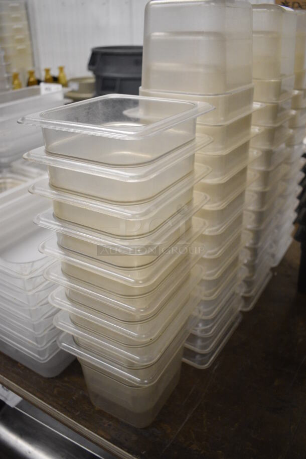 ALL ONE MONEY! Lot of 21 Poly Clear 1/6 Size Drop In Bins. 1/6x6 - Image 2 of 3