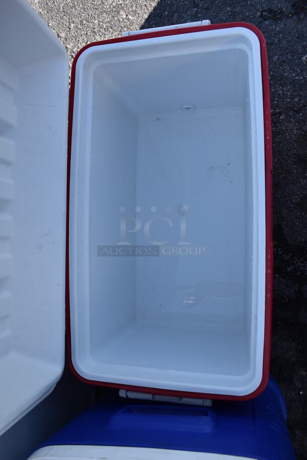 Coleman Red and White Poly Portable Cooler. 25x14x16 - Image 4 of 4