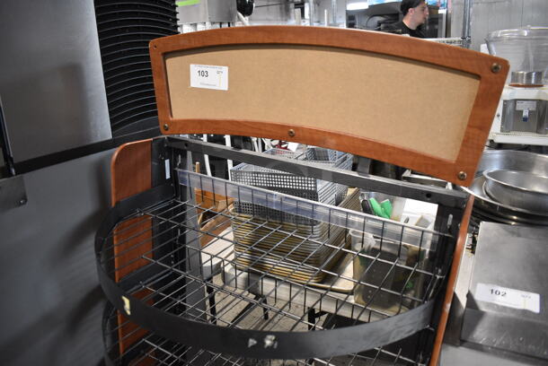Wood Pattern and Metal 6 Tier Chip Display Rack on Commercial Casters.  - Image 3 of 5