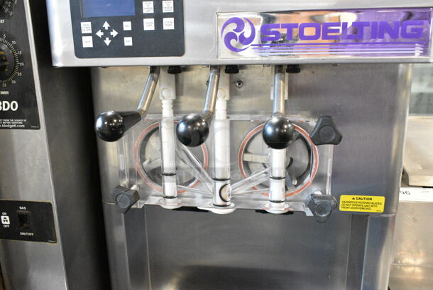 Stoelting F231-109I2YGAD1 Stainless Steel Commercial Floor Style Water Cooled 2 Flavor w/ Twist Soft Serve Ice Cream Machine on Commercial Casters. 208-240 Volts, 3 Phase. - Image 6 of 8