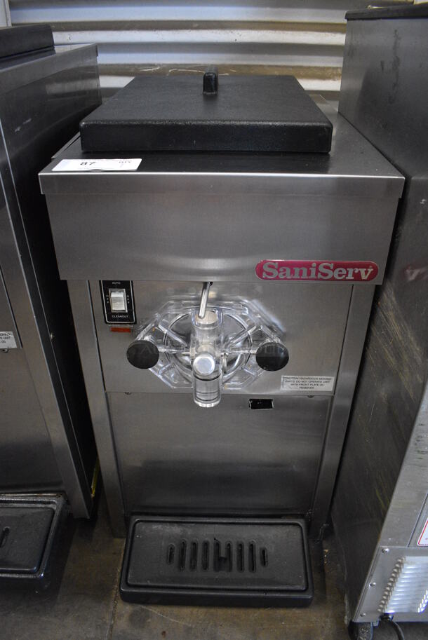 SaniServ Model A4041N Stainless Steel Commercial Countertop Air Cooled Single Flavor Soft Serve Ice Cream Machine. 208-230 Volts, 1 Phase. 17x30x33