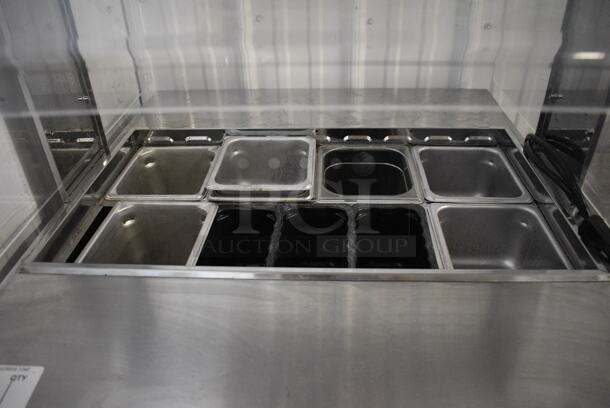 Turbo Air Model MST-28-711S Stainless Steel Commercial Single Door Work Top Cooler w/ Drop In Bins and Sneeze Guard on Commercial Casters. 115 Volts, 1 Phase. 28x31x62. Tested and Working! - Image 3 of 5