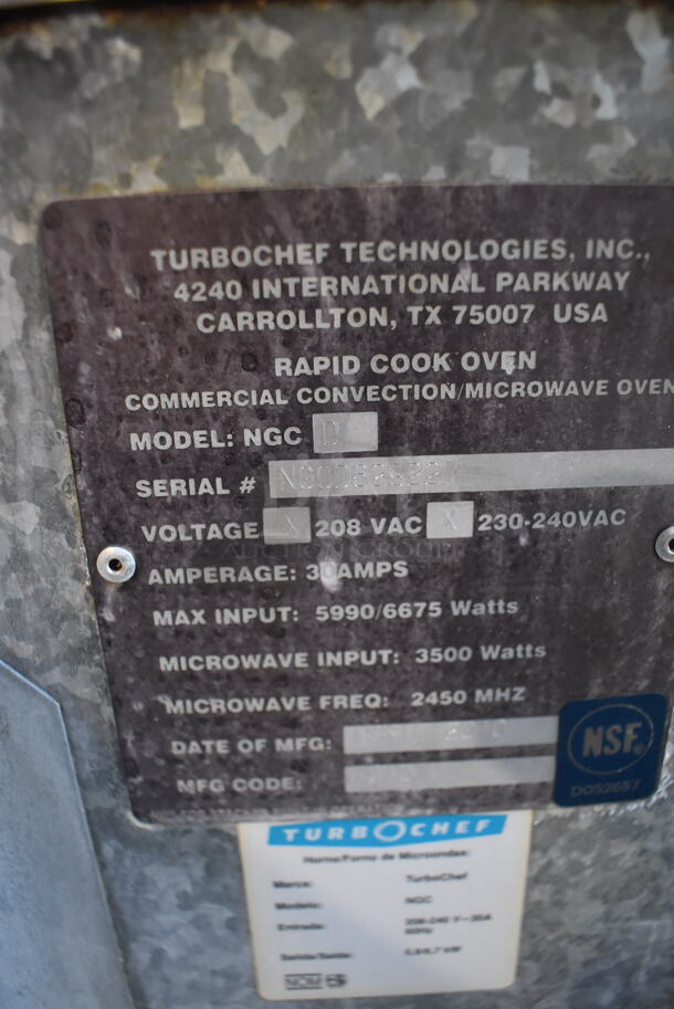 2010 TurboChef NGC D Commercial Stainless Steel Electric Countertop Rapid Cook Oven With Steel Racks. 208-240V. - Image 5 of 6