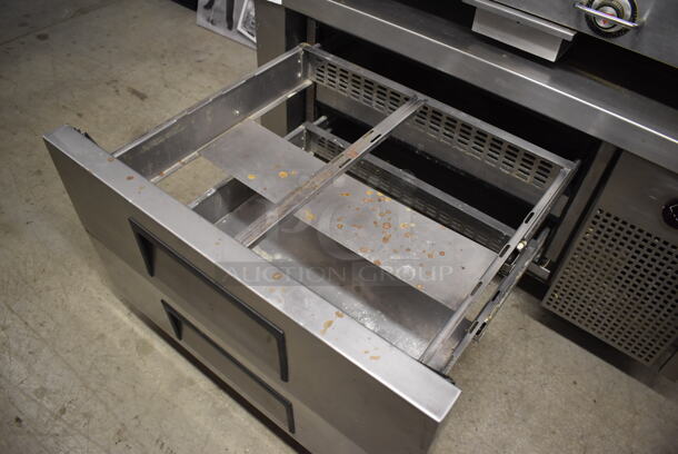 2012 True TRCB-48 Stainless Steel Commercial 2 Drawer Chef Base on Commercial Casters. 115 Volts, 1 Phase. 48x32x25.5. Tested and Powers On But Temps at 45 Degrees - Image 5 of 6