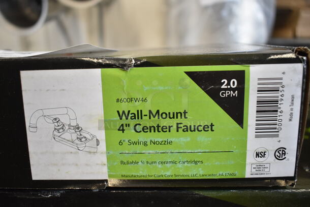2 BRAND NEW SCRATCH AND DENT! Regency Faucets; 600FW46 Wall Mount Faucet with 6" Swing Spout and 4" Centers and 600FW410 Wall Mount Faucet with 10" Swing Spout and 4" Centers. 2 Times Your Bid! - Image 3 of 4
