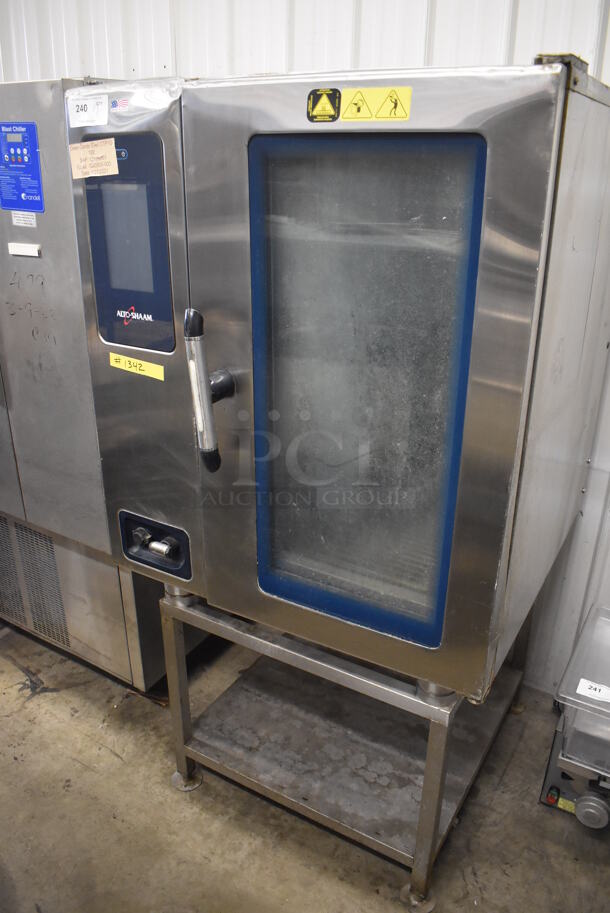 2016 Alto Shaam Model CTP10-10E Stainless Steel Commercial Electric Powered Combitherm Convection Oven on Stainless Steel Equipment Stand. 208-240 Volts, 3 Phase. 35x37x71 - Image 2 of 5