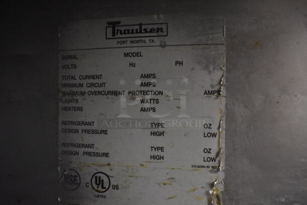 Traulsen Commercial Stainless Steel One Section Cooler With 2 Solid Doors And Steel Shelves. Tested and Working! - Image 6 of 7