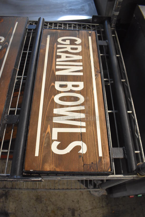 ALL ONE MONEY! Tier Lot of 4 Wooden and Metal Signs; Grain Bowls, Salads, Sandwiches and Pasta - Image 5 of 8