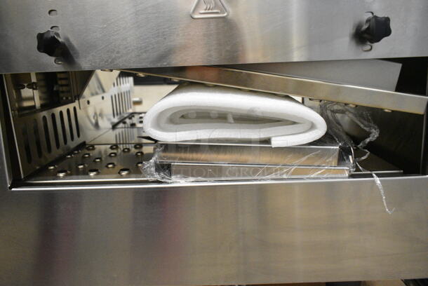 BRAND NEW SCRATCH AND DENT! Cooking Performance Group CPG 351ICOEB Stainless Steel Commercial Countertop Electric Powered Conveyor Pizza Oven. Missing Belt. 208 Volts, 1 Phase.  - Image 4 of 8