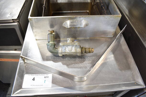 Henny Penny 600 Stainless Steel Commercial Floor Style Natural Gas Powered Pressure Fryer w/ Metal Fry Basket on Commercial Casters. 80,000 BTU.  - Image 7 of 10