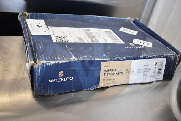 BRAND NEW SCRATCH AND DENT! Waterloo 750FW810 Wall-Mounted Faucet with 8" Centers and 10" Swing Spout - Image 2 of 4