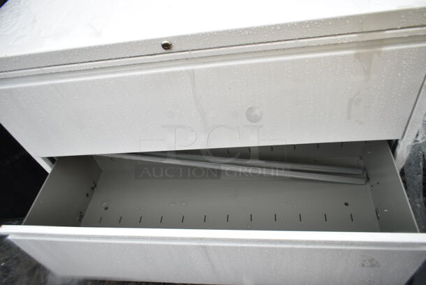 BRAND NEW SCRATCH AND DENT! White Metal 2 Drawer Filing Cabinet.  - Image 4 of 6