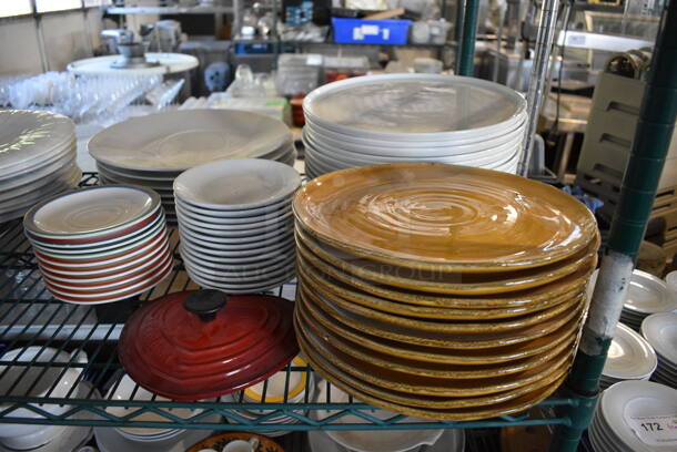 ALL ONE MONEY! Metro Lot of 5 Tiers of Various Items Including Poly Bin, Cutting Boards, Mugs, Plates and Saucers. Does Not Include Metro Shelving Unit - Image 7 of 11