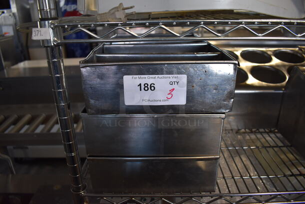 3 Stainless Steel Silverware Bins. 10x17x3.5. 3 Times Your Bid!