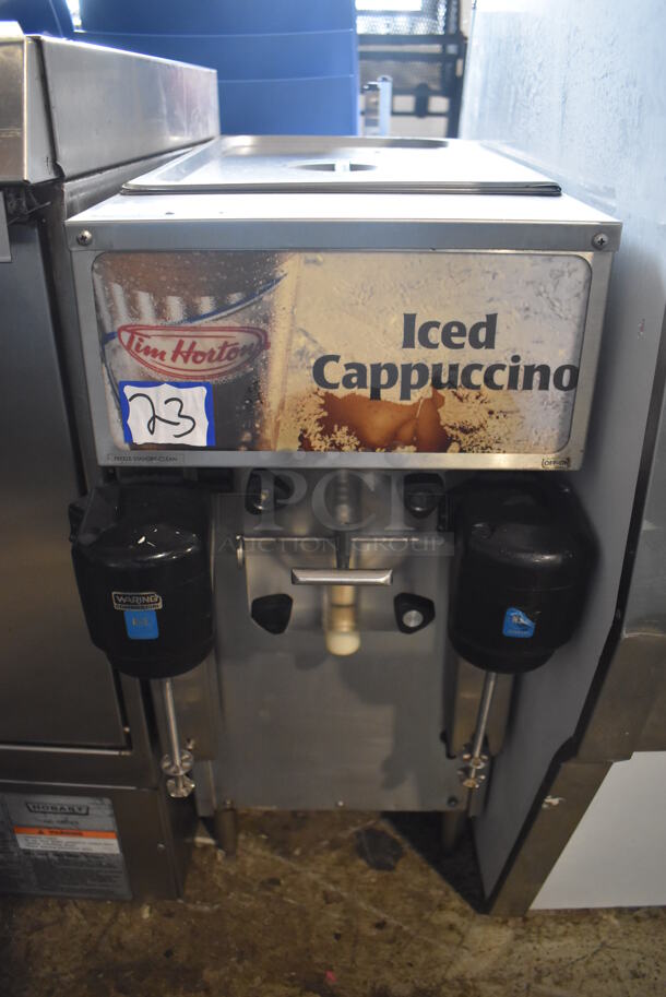 Tim Hortons Stainless Steel Commercial Countertop Iced Cappuccino Machine w. 2 Drink Mixing Heads. 13x32x30 - Image 1 of 7