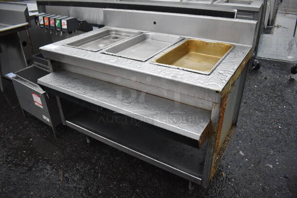 Stainless Steel Commercial 3 Bay Steam Table w/ Under Shelf. 48x33x42