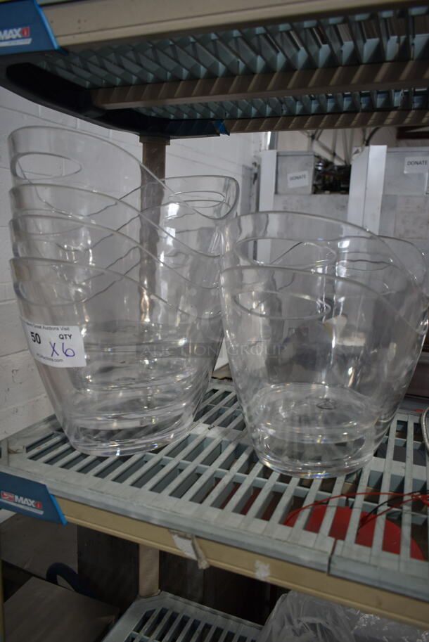 6 BRAND NEW SCRATCH AND DENT! Choice Clear Poly Ice Buckets. 6 Times Your Bid!