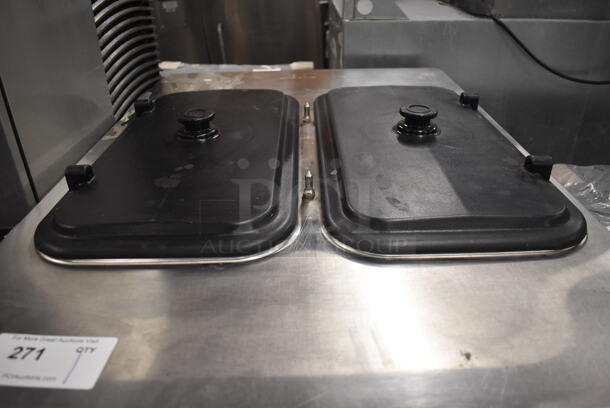 Taylor C713-33 Stainless Steel Commercial Floor Style Air Cooled 2 Flavor w/ Twist Soft Serve Ice Cream Machine on Commercial Casters. 208-230 Volts, 3 Phase. 25x38x60 - Image 4 of 9