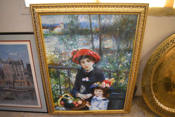 Framed Canvas Painting Reproduction of Two Sisters on the Terrace 1881 By Pierre-Auguste Renoir From Art Dealer Ed Mero!