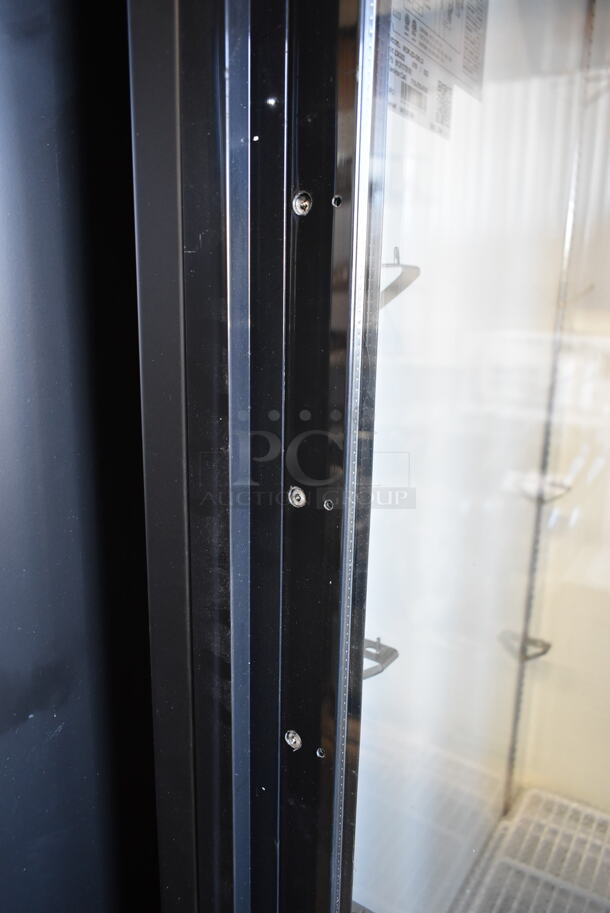 BRAND NEW SCRATCH AND DENT! 2023 KoolMore MDR-2D-GSLD Metal Commercial 2 Door Reach In Cooler Merchandiser w/ Poly Coated Racks on Commercial Casters. 115 Volts, 1 Phase. Tested and Working! - Image 8 of 9