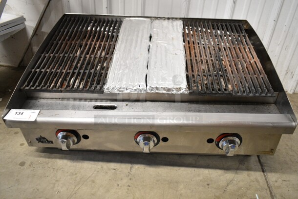 Star 6036CBF Stainless Steel Commercial Countertop Natural Gas Powered Charbroiler Grill.  - Image 1 of 6