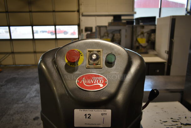 Avantco 177MX60H Metal Commercial Floor Style 60 Quart Planetary Dough Mixer w/ Stainless Steel Mixing Bowl, Bowl Guard and Dough Hook Attachment. 240 Volts, 3 Phase.  - Image 2 of 10