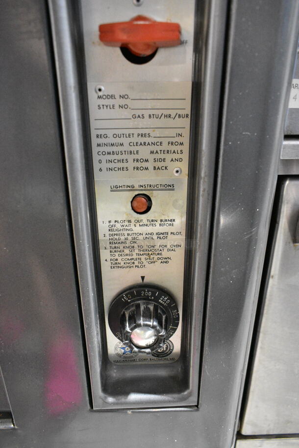 2 Vulcan 7017A1 Metal Commercial Natural Gas Powered Single Deck Pizza Oven. 2 Times Your Bid!  - Image 6 of 10