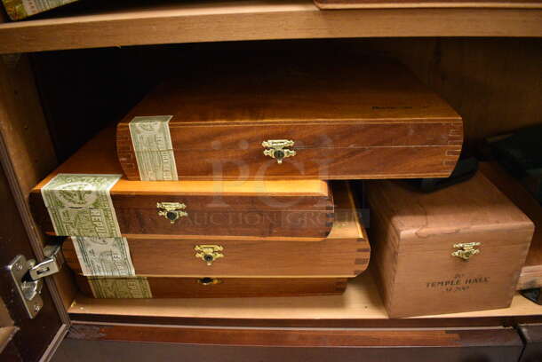 Wooden 4 Door Cigar Humidor w/ Contents. Comes w/ Key! - Image 7 of 12