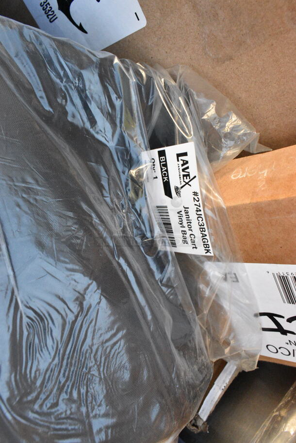 20 BRAND NEW Boxes Including 1907LVS32OZ 7 Lane Universal Gravity Feed Bottle Organizer for 32 oz. Bottles, 40716OZREGCJ Choice 16 oz. Pint Regular Mouth Glass Canning / Mason Jar with Silver Metal Lid and Band - 12/Pack, Hot Water Nozzle, 600CARTHOT Regency Hot Faucet Body Cartridge for 600FD4, 600FD8, and 600FW4 Series Faucets, Manitowoc 000007926 Manitowoc Ice 000007926 Lcd Housing Assy, 274JC3BAGBK Lavex Replacement Black Vinyl Bag for Janitor Cart, 808402 Tablecraft 402 2 Tbsp. Stainless Steel Coffee / Measuring Scoop, 3532U Anchor 12 oz Shelf Zombie Glasses, 167NLG1018 Winco Natural Latex Rubber Black One Size Fits Most 18" Unlined Gloves, 3CA-L-BB Changer Agitator Mop, Acopa Jumbo Steak Knives, 176FBPE18265 Choice 26" x 18" x 15" White Polyethylene Food Storage Box. 20 Times Your Bid!  - Image 10 of 12