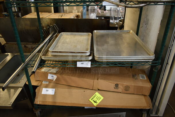 ALL ONE MONEY! Tier Lot of Various Items Including Metal Baking Pans and Long Handled Masher.