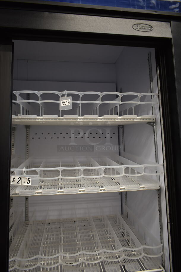 QBD ENERGY STAR Metal Commercial 2 Door Reach In Cooler Merchandiser w/ Poly Coated Racks and Drink Sliders. 115 Volts, 1 Phase. Tested and Working! - Image 8 of 9