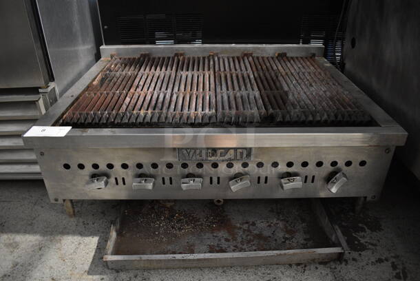 Vulcan Stainless Steel Commercial Countertop Natural Gas Powered Charbroiler Grill. 36x28x15
