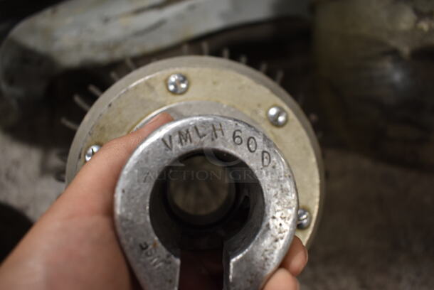 ALL ONE MONEY! Lot of Metal Mixing Bowl, Hobart VMLH60E 60 Quart Dough Hook Attachment and Hobart VHLH60D 60 Quart Whisk Attachment.  - Image 6 of 7