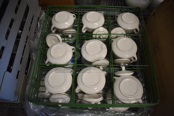 ALL ONE MONEY! Lot of 9 Caddies of Various Glasses Including Ceramic Mugs and Glass Stemware - Image 10 of 12