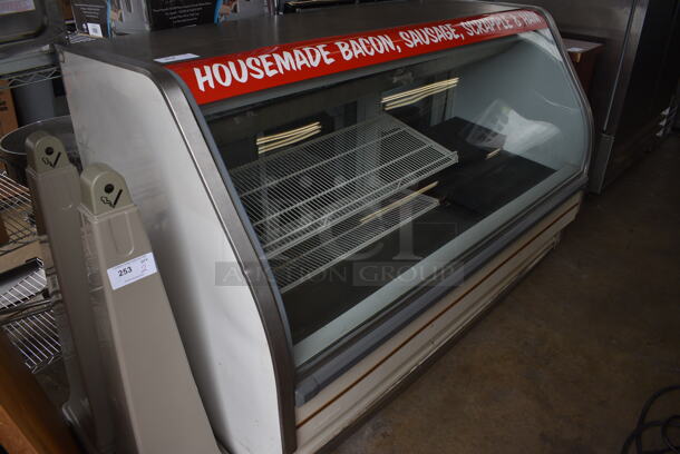 Metal Commercial Floor Style Refrigerated Deli Display Case. 76x37x46. Tested and Powers On But Does Not Get Cold - Image 2 of 5