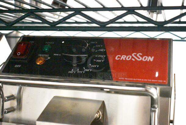 BRAND NEW SCRATCH AND DENT! 2023 Crosson CF-26 Stainless Steel Commercial Countertop Electric Powered 2 Bay Fryer w/ 2 Metal Fry Baskets and 2 Lids. 120 Volts, 1 Phase. - Image 3 of 9
