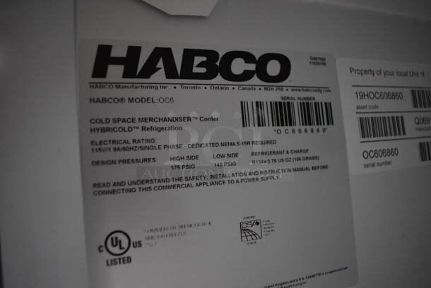 Habco OC6 Metal Commercial Single Door Reach In Mini Cooler Merchandiser. 115 Volts, 1 Phase. 20.5x28x36. Tested and Does Not Power On - Image 4 of 5