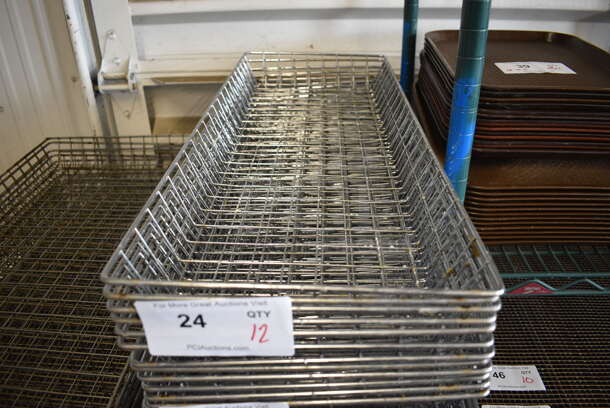 7 Metal Wire Baskets. 10.5x26.5x2. 7 Times Your Bid!