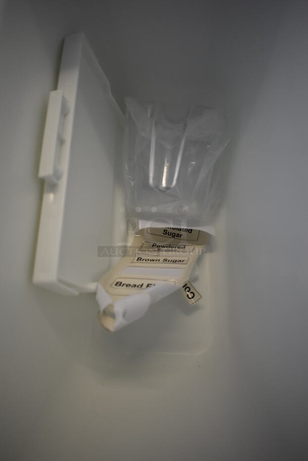 BRAND NEW IN BOX! Bakers Mark White and Clear Poly Ingredient Bin. 11x23x17  - Image 7 of 7
