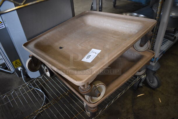 2 Brown Poly Dish Dollies on Commercial Casters. 21x21x7. 2 Times Your Bid! - Image 2 of 3