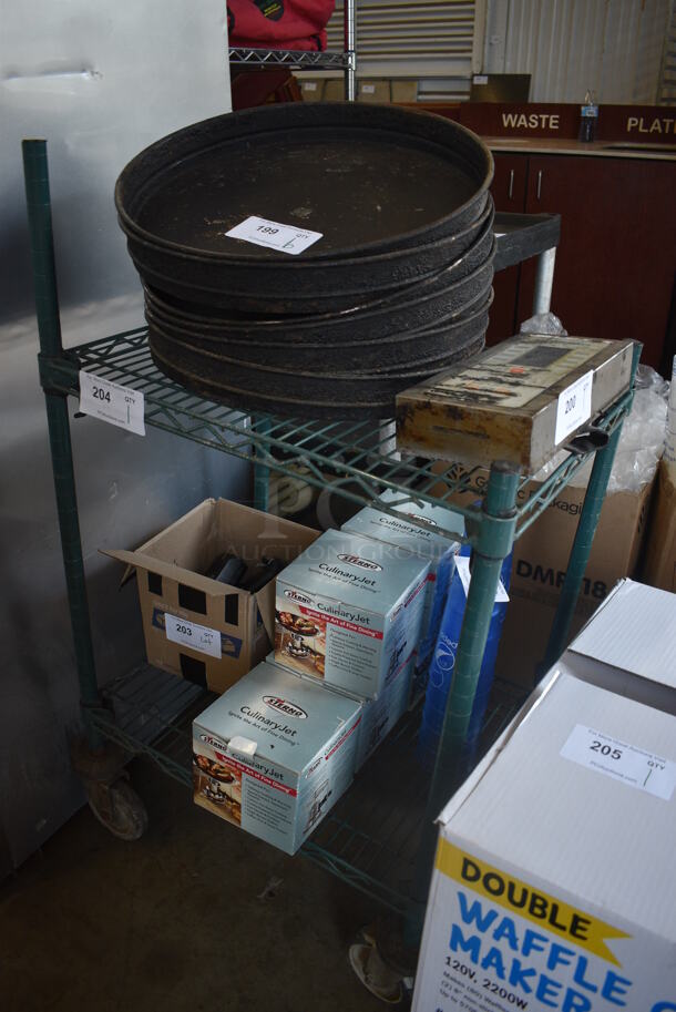 Green Finish 2 Tier Shelving Unit on Commercial Casters. 24x18x43 - Image 2 of 3