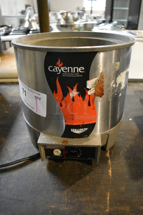 Vollrath HS-7 Cayenne Stainless Steel Commercial Countertop Soup Kettle Food Warmer. 120 Volts, 1 Phase. 11x12x10. Tested and Working!