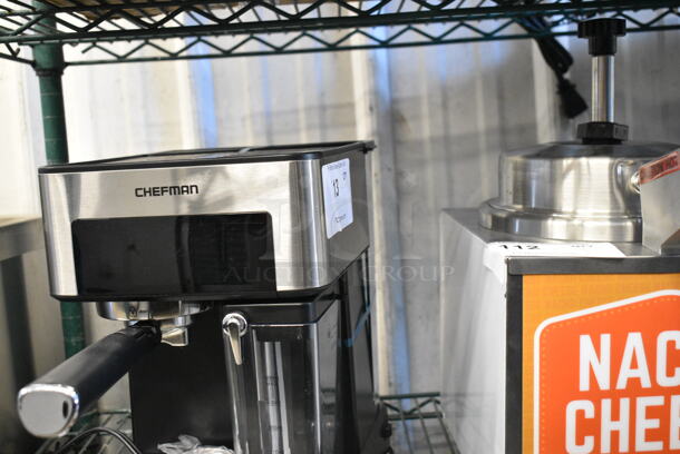 BRAND NEW SCRATCH AND DENT! Chefman RJ54-V2 6-in-1 Espresso Machine with Built-In Milk Frother. 120 Volts, 1 Phase. Tested and Working! - Image 4 of 6